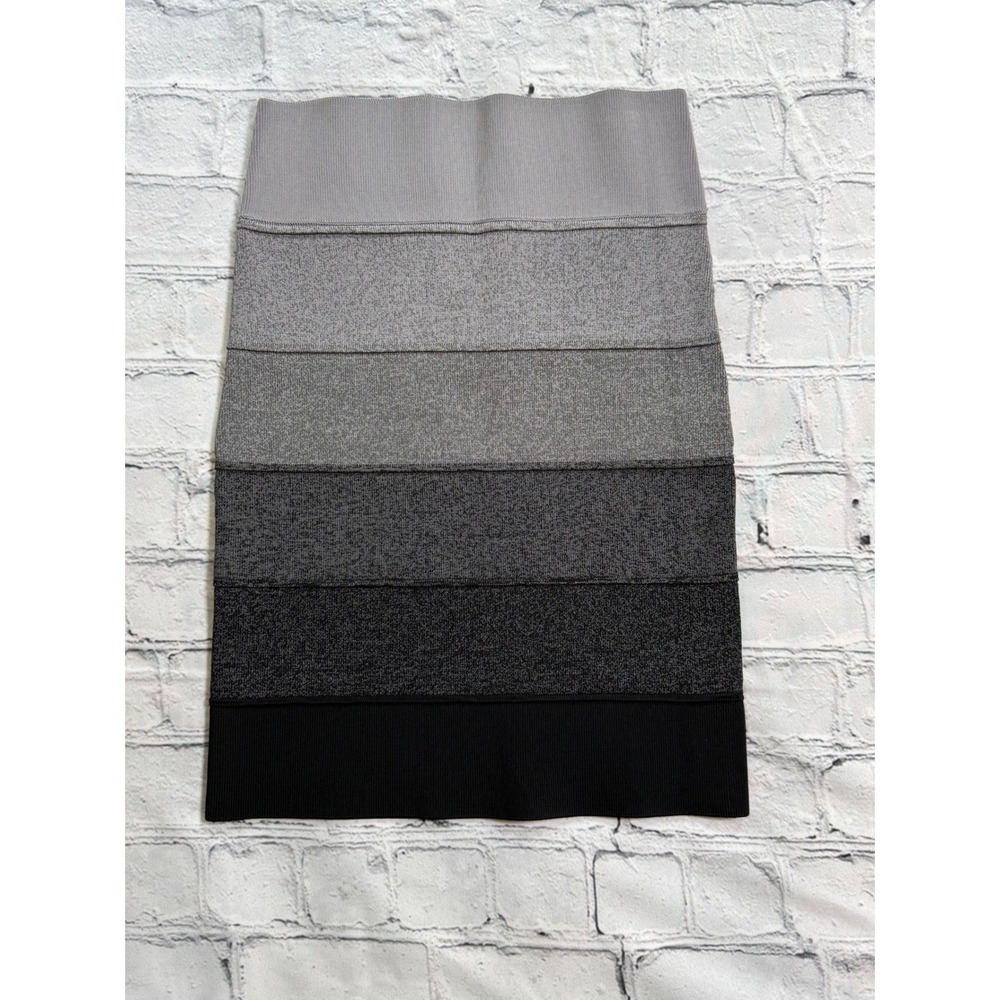 BCBGMAXAZRIA Bandage Skirt S Grey Ombre Bodycon High Waist Mini Knit Stretch